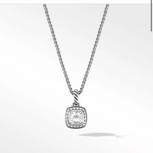 David Yurman Pendant Necklace with White Topaz and Pavé Diamonds